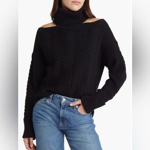 Paige Lorilee Cold Shoulder Turtleneck Wool Blend Sweater Small